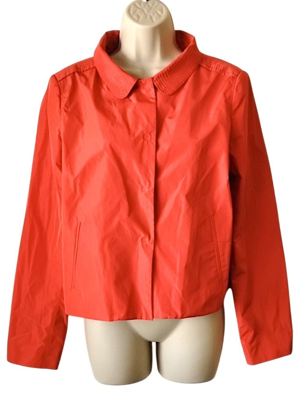 NWOT Piazza Sempione Cropped Rain Jacket IT46 US 10 Dark Orange